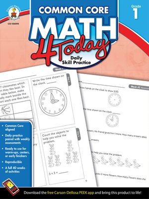 cover image of Common Core Math 4 Today, Grade 1: Daily Skill Practice